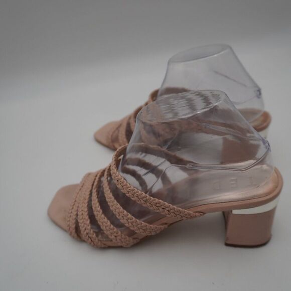 TED BAKER London Emmalii Strappy Slide Sandal Nude Pink Leather Braided. Sz 39.5 - Picture 2 of 7